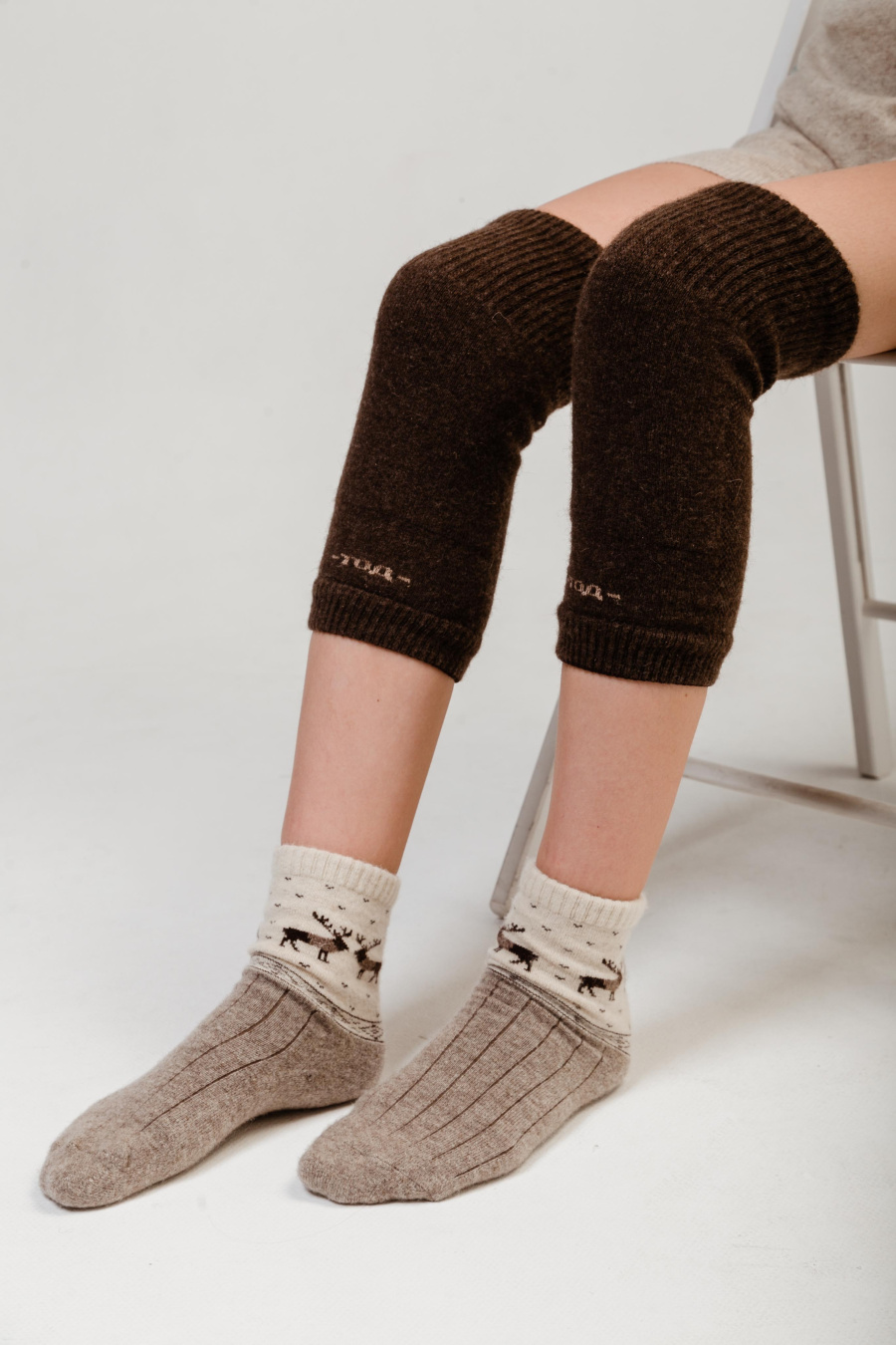 Купить наколенники короткие из 100% шерсти tod оймс. Цвет: Рыжий, Графитовый, Коричневый, Бежевый, Серый, Шоколадный
