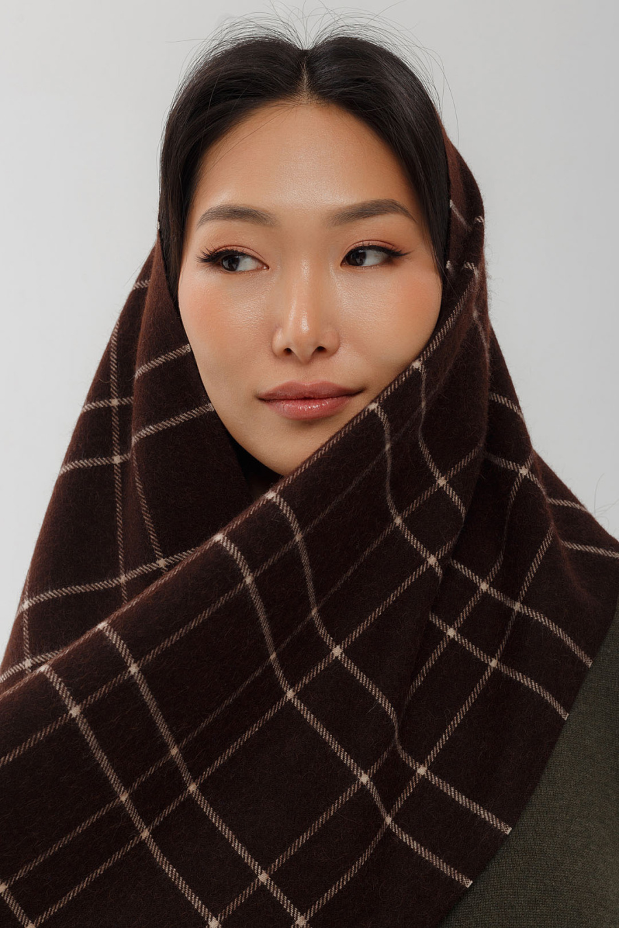 Купить шарф из пуха верблюжонка blue sky. Цвет: Рыжий, Шоколадный