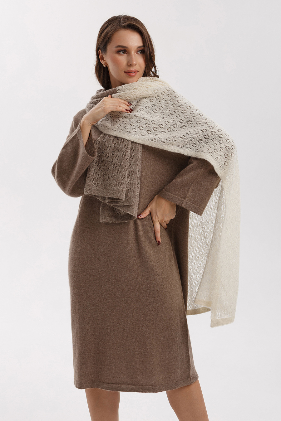 Купить палантин из 100% шерсти tod оймс. Цвет: Бежево-коричневый, Серый, Шоколадный, Бежевый, Коричневый, Рыжий, Серо-коричневый