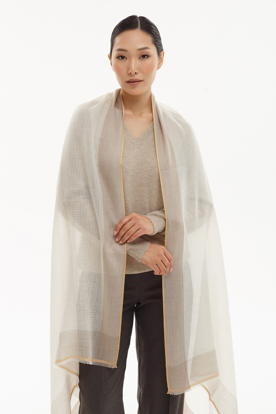 Купить шаль из 100% кашемира gobi. Цвет: Мультиколор