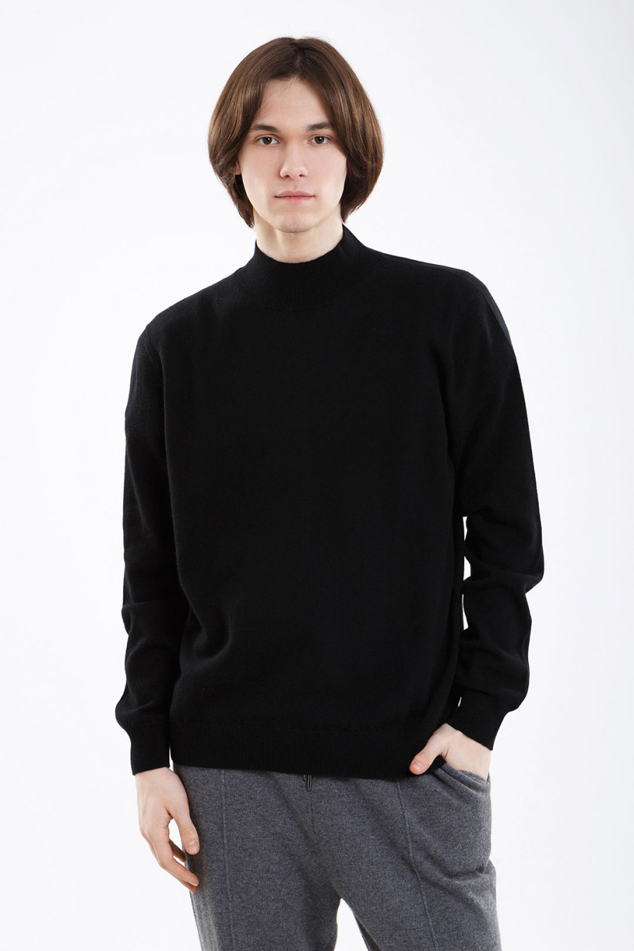 Купить джемпер с высоким воротом из кашемира gobi. Цвет: 1479 синий, Чёрный, Тёмно-синий, Серый , Коричневый, Графитовый
