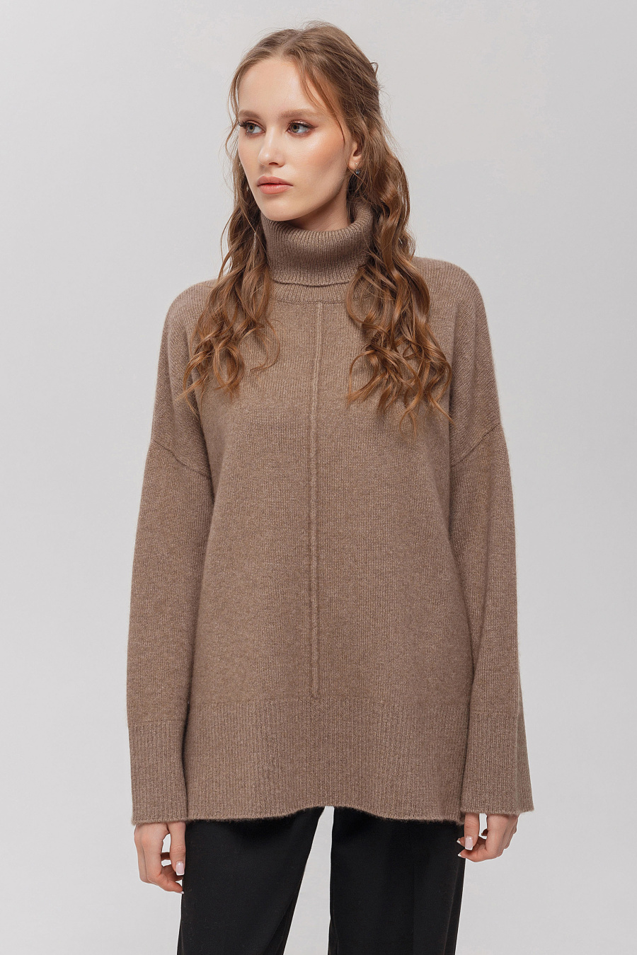 Купить свитер из кашемира cashmere house. Цвет: Коричневый, Серый , Мультиколор, Серый принт

