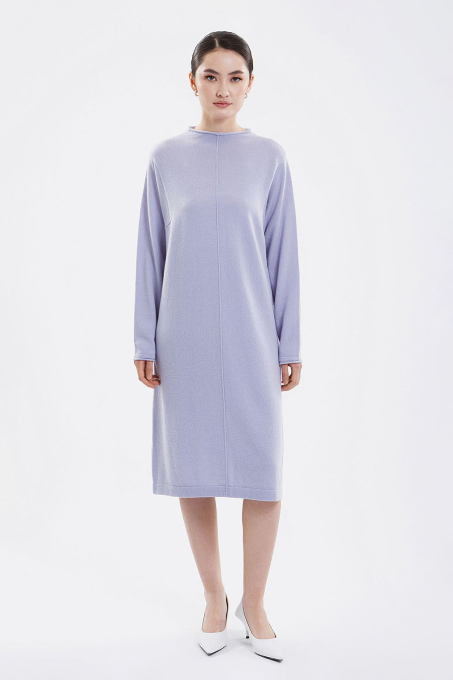 Купить платье из 100% кашемира goyol. Цвет: Тёмно-синий, Оранжевый, Лавандовый
