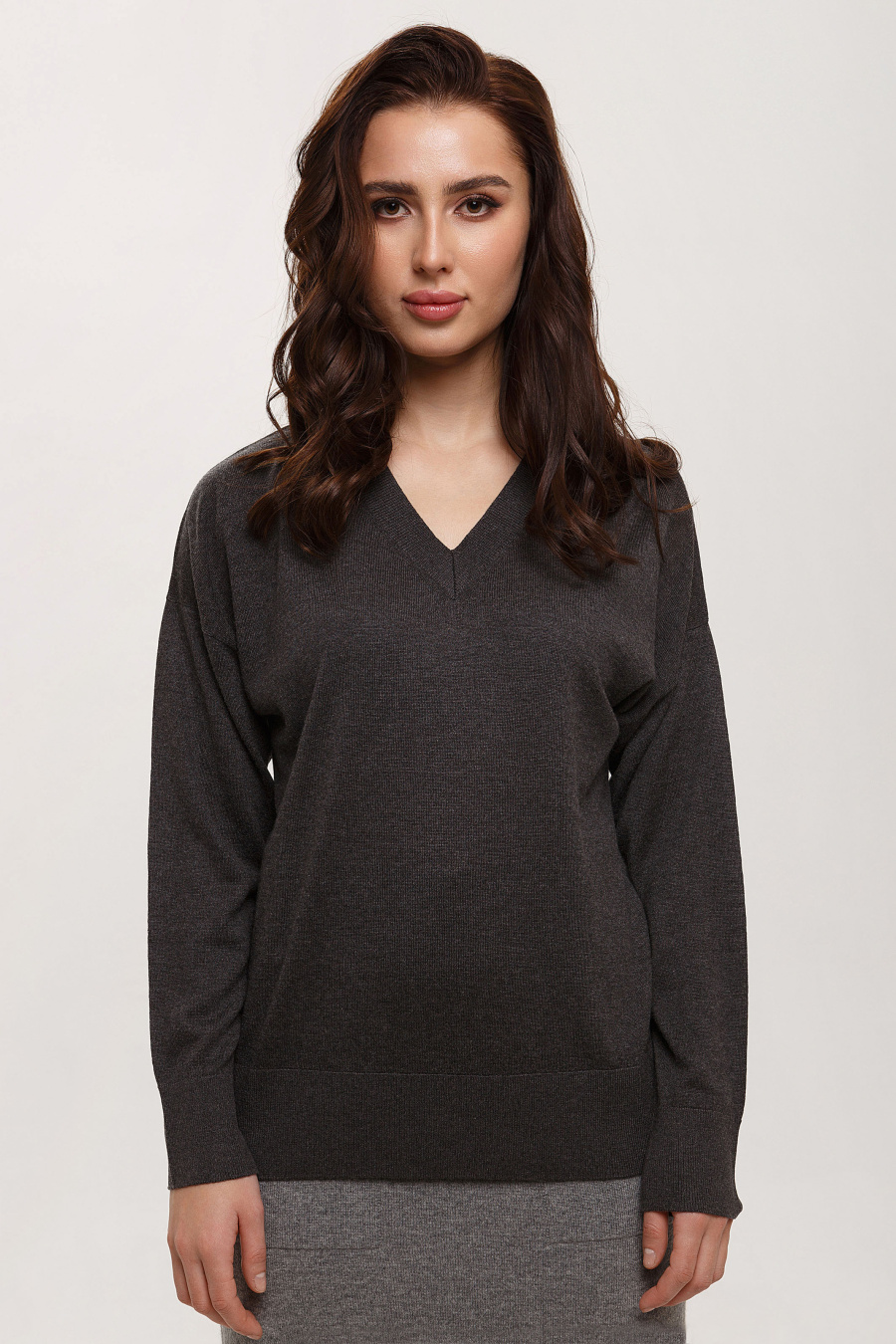 Купить пуловер из шёлка с кашемиром munkh. Цвет: Коричневый, Графитовый, Синий
