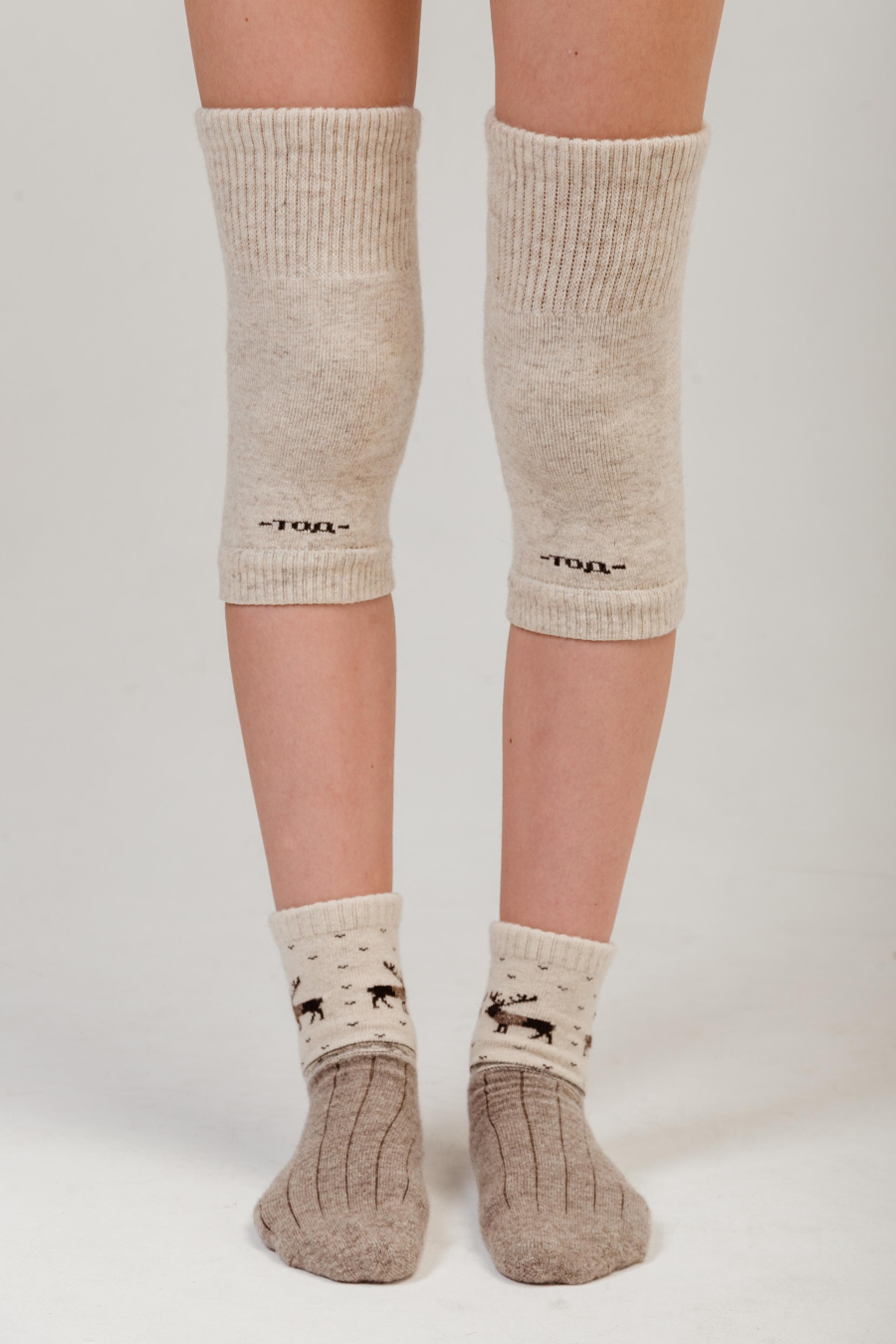 Купить наколенники короткие из 100% шерсти tod оймс. Цвет: Рыжий, Графитовый, Коричневый, Бежевый, Серый, Шоколадный
