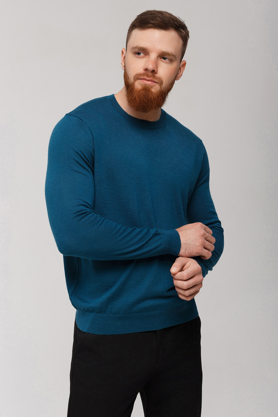 Купить джемпер из кашемира с шёлком gobi. Цвет: Сапфировый, Сине-зелёный, Чёрный, Лиловый
