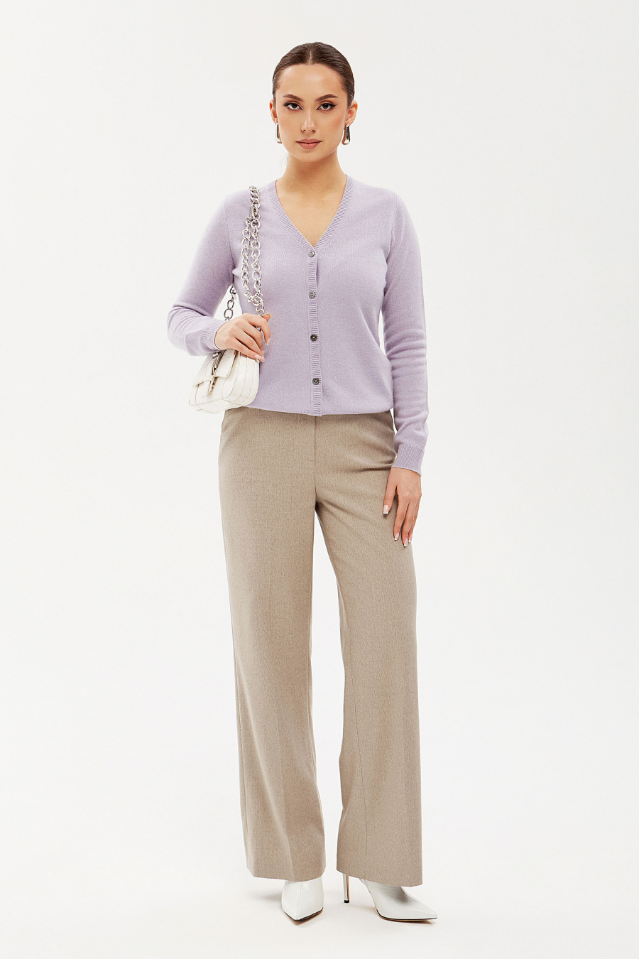 Купить кардиган из кашемира gobi. Цвет: Пастельно-лиловый, Пастельно-травяной
