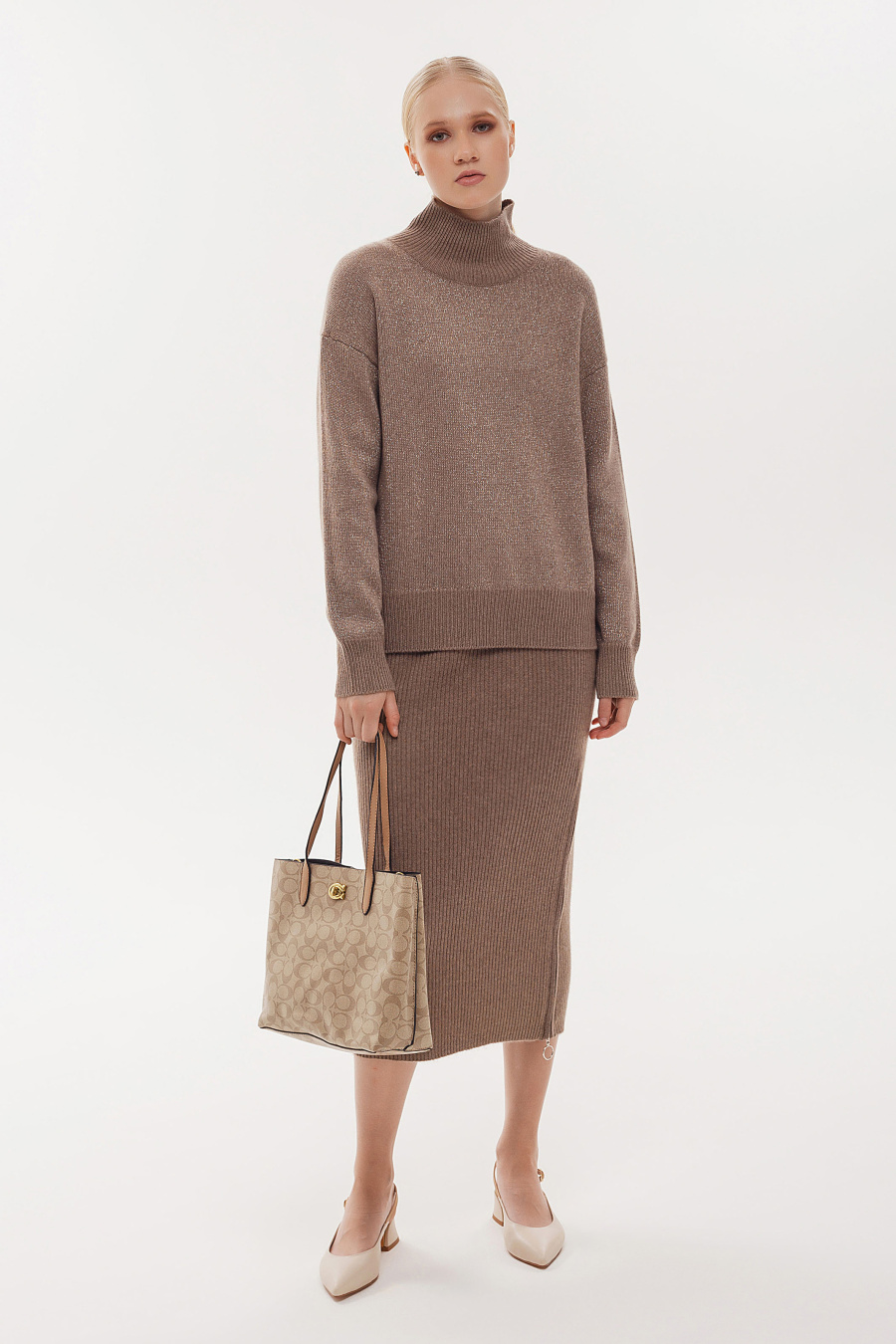 Купить юбка из кашемира goyol. Цвет: Коричневый
