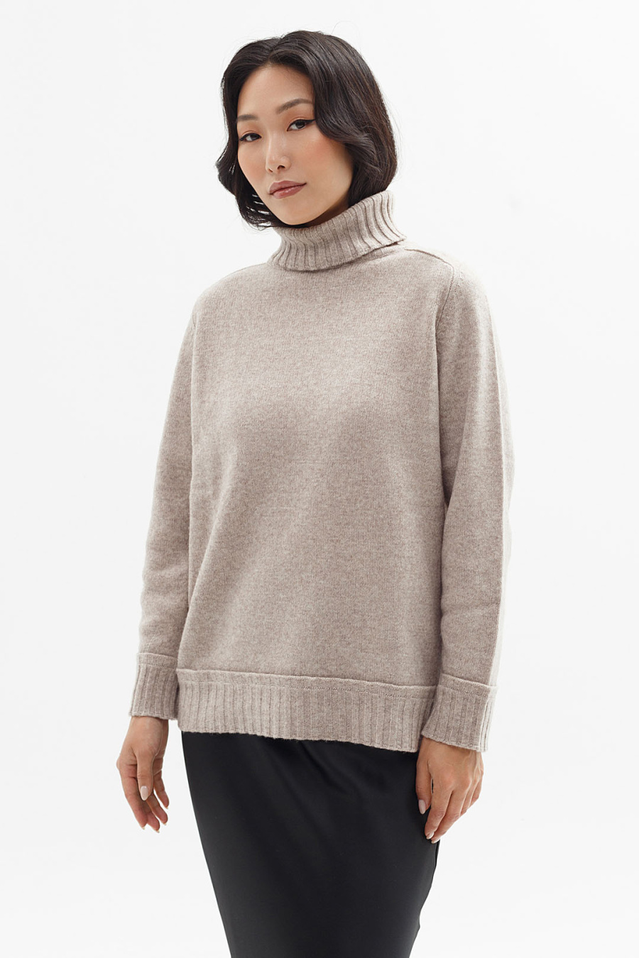 Купить свитер из овечьего пуха и кашемира cashmere house. Цвет: Коричневый, Светло-коричневый, Серый

