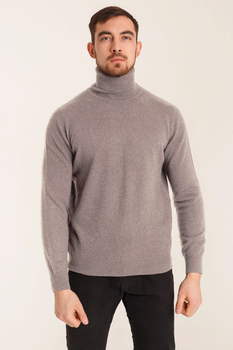 Купить водолазка из пуха яка munkh. Цвет: Шоколадный, Светло-серый
