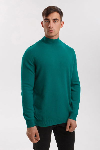 Купить джемпер мужской с воротником-стойкой gobi. Цвет: Серебристо-серый, Изумрудный
