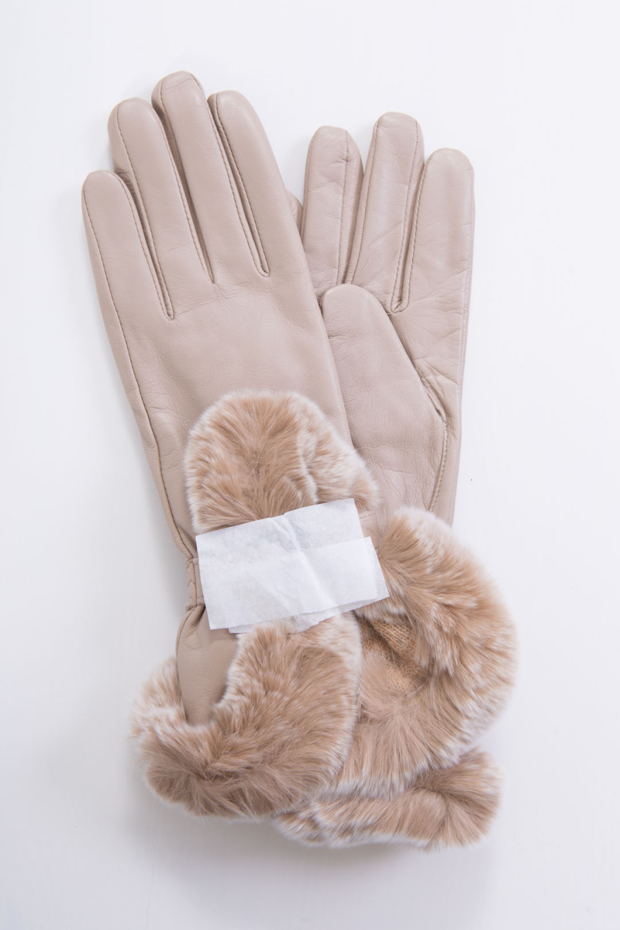 Купить перчатки женские. Цвет: Бежевый, Чёрный
