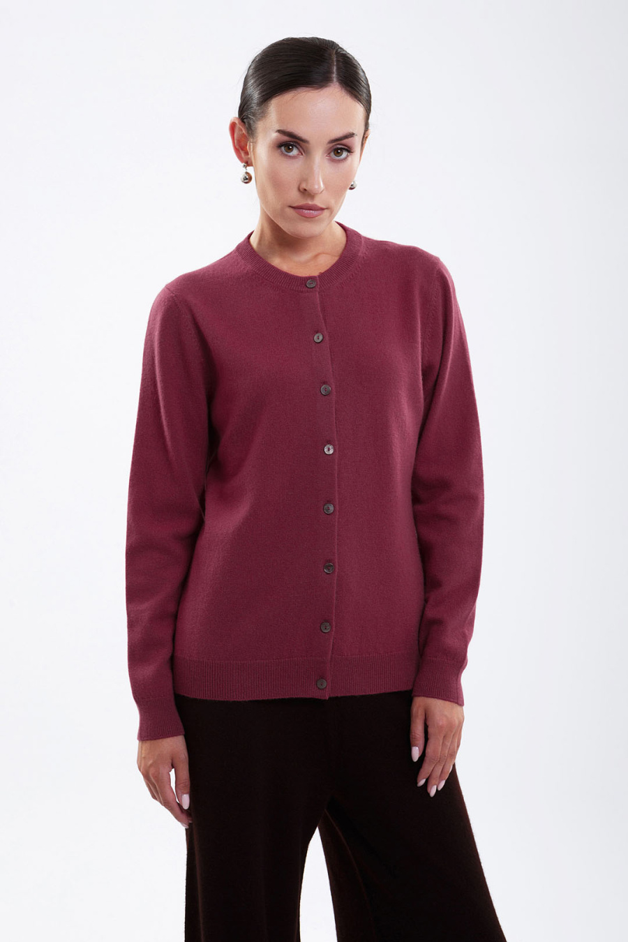 Купить кардиган из 100% кашемира cashmere house. Цвет: Брусничный, Голубой
