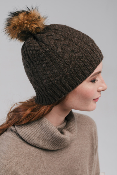 Купить шапка с помпоном из 100% шерсти tod оймс. Цвет: Коричневый, Бежевый, Серый, Шоколадный
