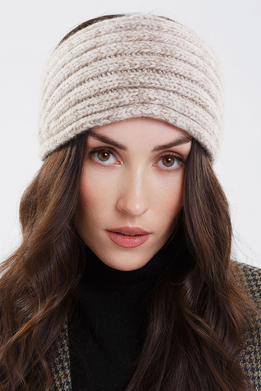 Купить повязка из 100% кашемира gobi. Цвет: Белый, Меланж, Коричневый
