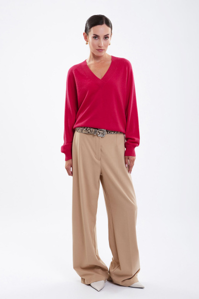 Купить пуловер из 100% кашемира cashmere house. Цвет: Бежево-коричневый, Голубой, Малиново-красный
