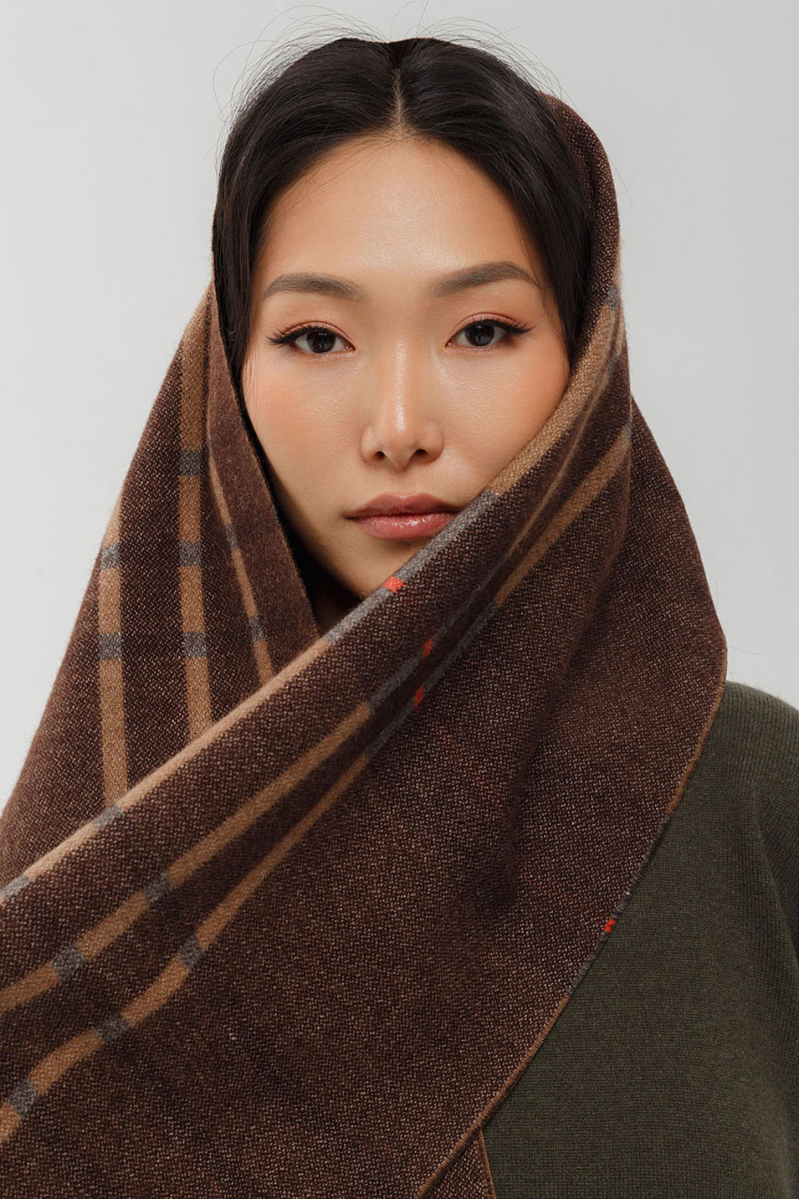 Купить шарф из пуха верблюжонка blue sky. Цвет: Шоколадный