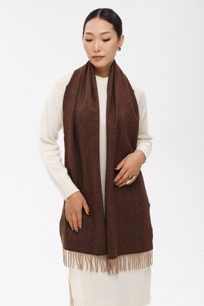 Купить шарф из пуха верблюжонка blue sky. Цвет: Рыжий, Шоколадный