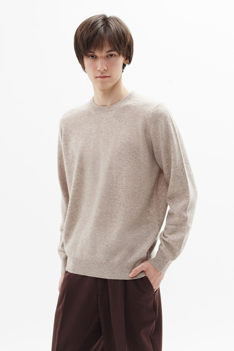 Купить джемпер мужской из овечьего пуха и кашемира cashmere house. Цвет: Коричневый, Светло-коричневый, Серый
