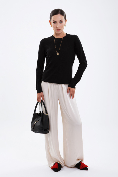 Купить джемпер из кашемира и шёлка gobi. Цвет: Черный, Серый, 7044, 11-7104, Светло-серый
