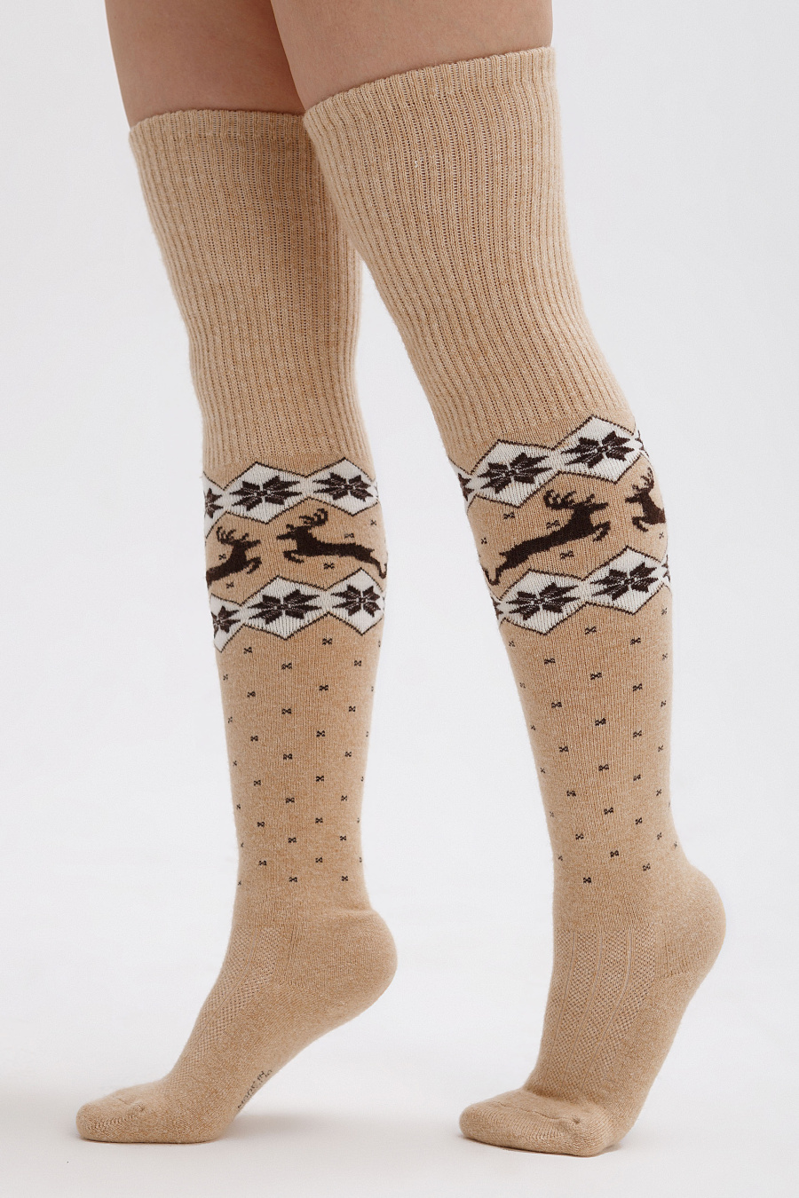 Купить чулки шерстяные с рисунком tod  оймс. Цвет: Рыжий принт, Коричневый принт, Чёрный, Графитовый принт, Бежевый принт, Серый принт, Шоколадный принт
