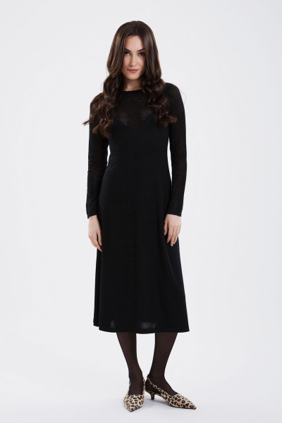 Купить платье из кашемира и шёлка goyol. Цвет: Чёрный
