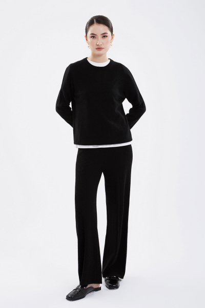 Купить брюки из 100% кашемира goyol. Цвет: Чёрный, Белый , Пастельно-мятный, Серый
