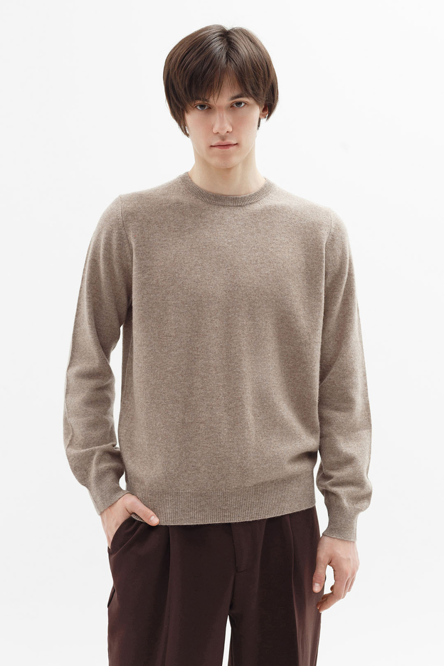 Купить джемпер мужской из овечьего пуха и кашемира cashmere house. Цвет: Коричневый, Светло-коричневый, Серый