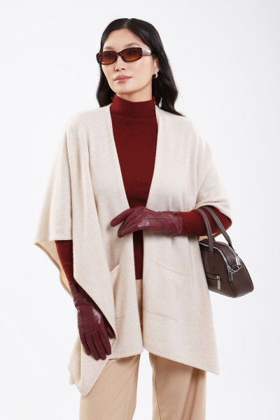 Купить пончо из 100% кашемира blue sky. Цвет: Фуксия, Голубой, Серый, Песочный, Бежевый, Коричневый
