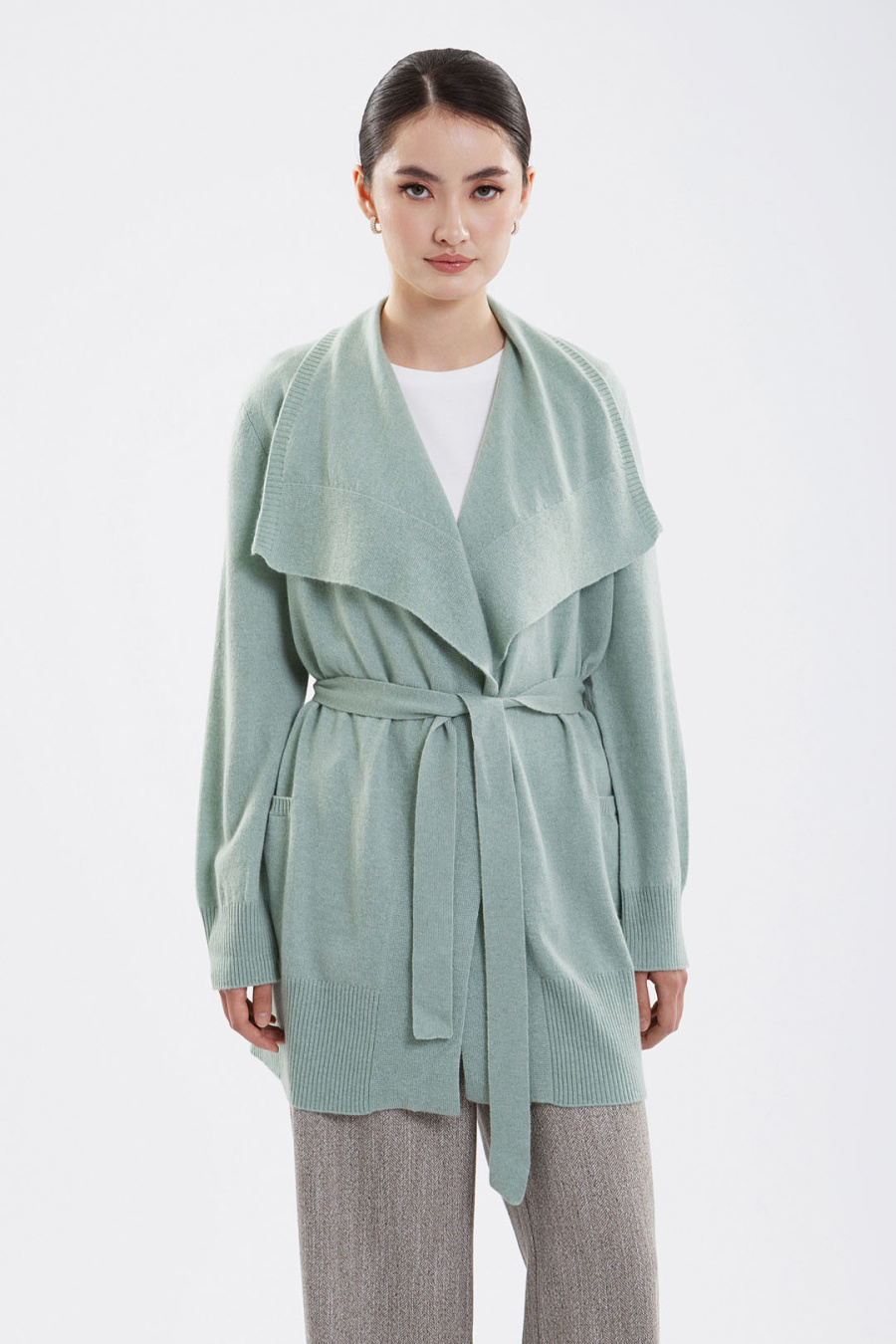 Купить кардиган из 100% кашемира goyol. Цвет: Пастельно-мятный
