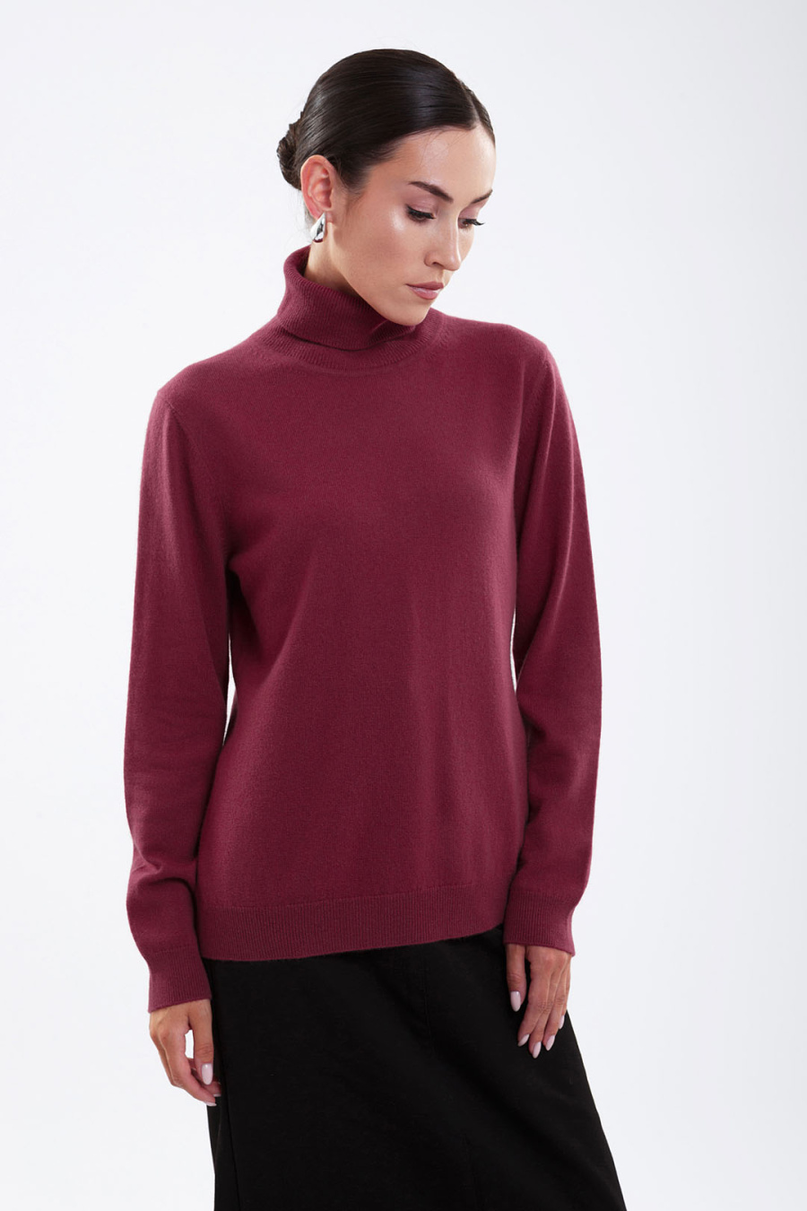 Купить водолазка из 100% кашемира cashmere house. Цвет: Брусничный, Голубой

