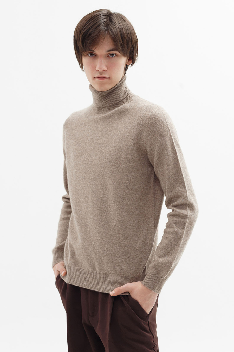 Купить водолазка мужская из овечьего пуха и кашемира cashmere house. Цвет: Коричневый, Светло-коричневый, Серый
