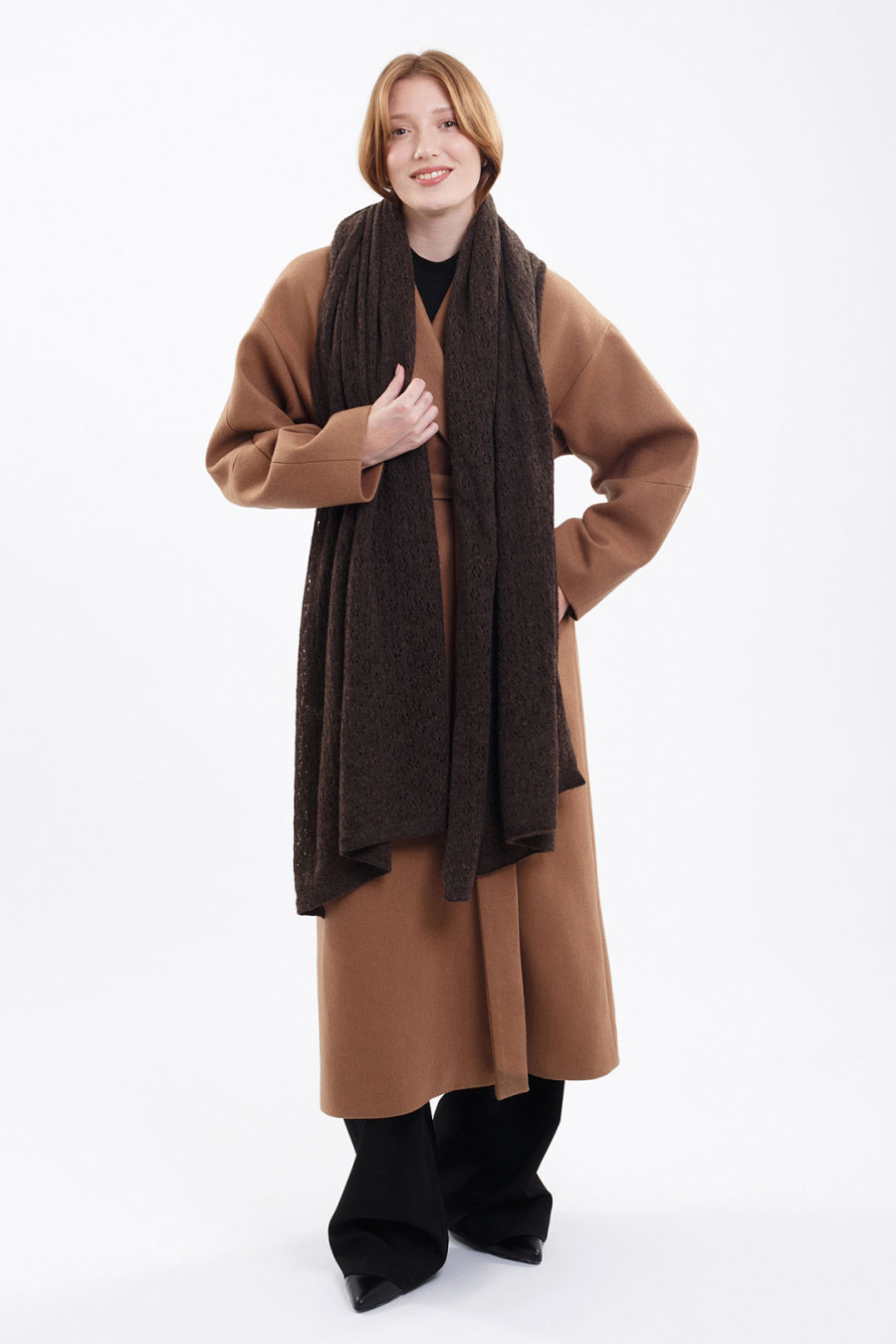 Купить палантин из 100% шерсти tod оймс. Цвет: Бежево-коричневый, Серый, Шоколадный, Бежевый, Коричневый, Рыжий, Серо-коричневый