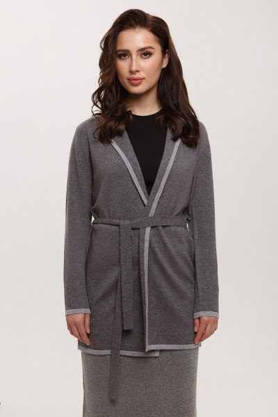 Купить кардиган из кашемира munkh. Цвет: Серый, Коричневый
