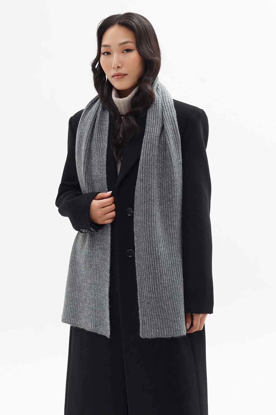 Купить шарф из кашемира с люрексом gobi. Цвет: Серебряный