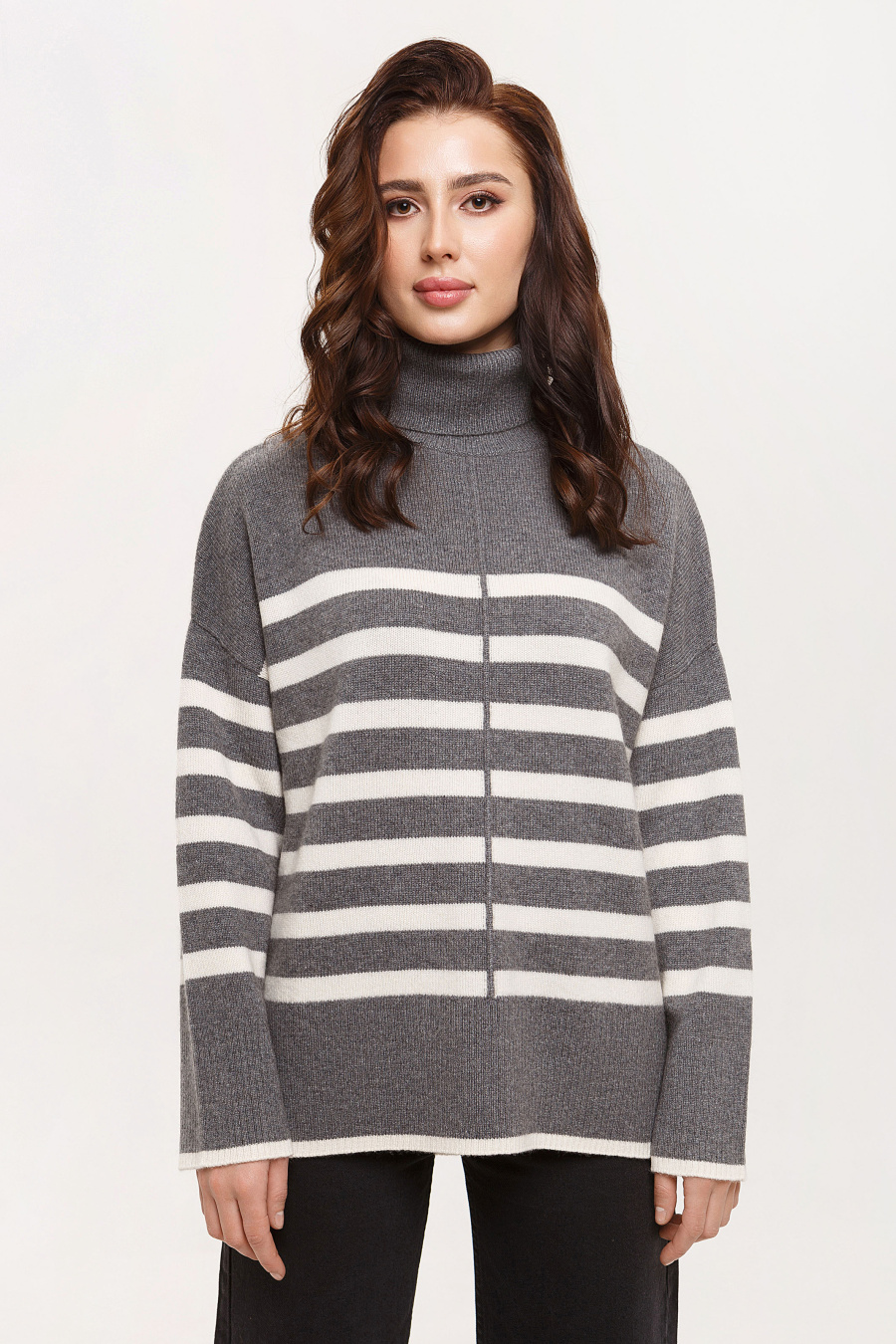 Купить свитер из кашемира cashmere house. Цвет: Коричневый, Серый , Мультиколор, Серый принт

