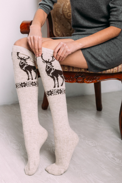 Купить гольфы из 100% шерсти tod оймс. Цвет: Коричневый принт, Бежевый принт, Рыжий, Шоколадный, Коричневый, Серый принт, Шоколадный принт, Бежевый, Серый
