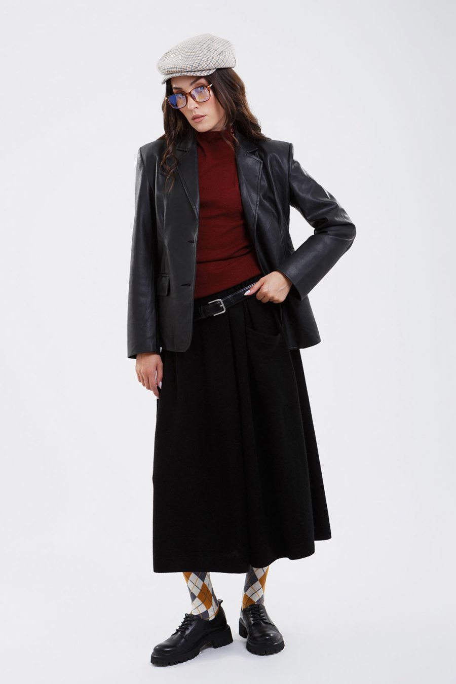 Купить юбка-брюки из 100% пуха яка cashmere house. Цвет: Чёрный, Шоколадный
