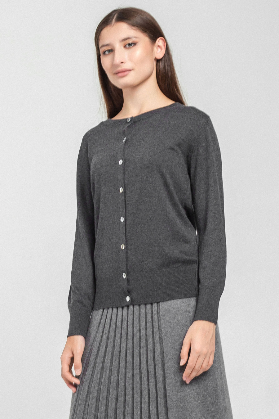 Купить кардиган из кашемира с шелком munkh. Цвет: Синий, Пион, Аква, Коричневый, Графитовый, Туманный
