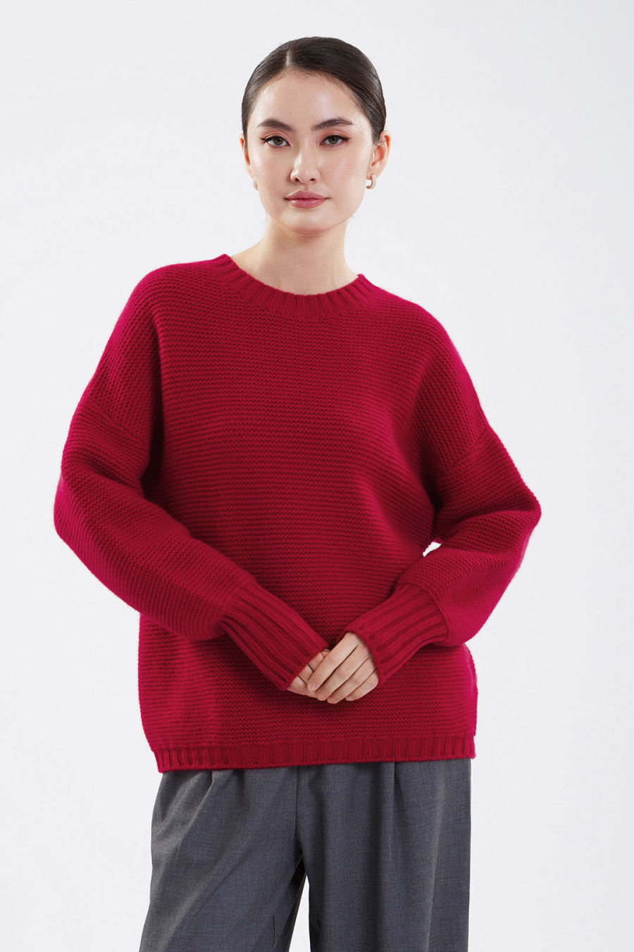 Купить джемпер из 100% кашемира goyol. Цвет: Тёмно-красный
