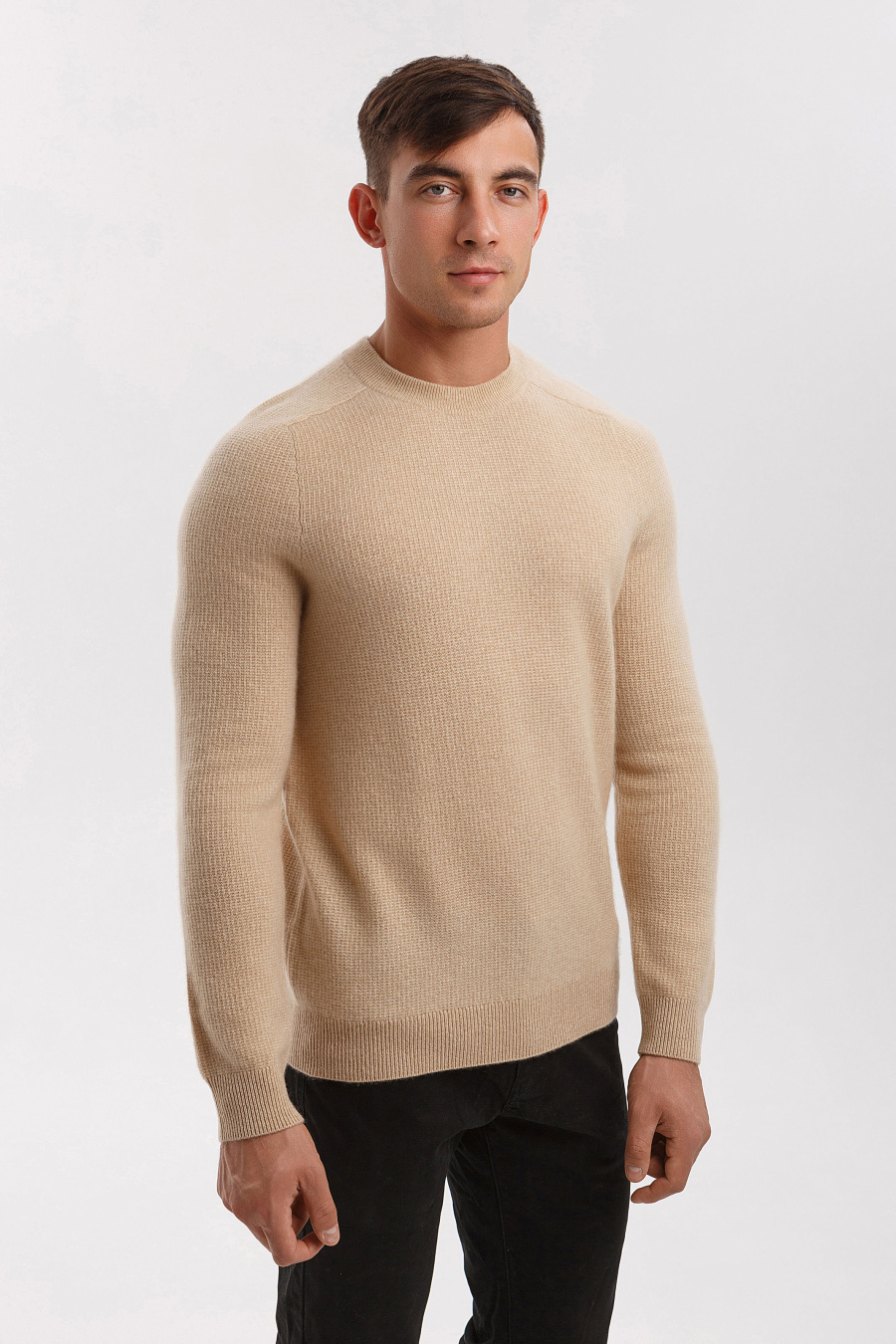 Купить джемпер мужской из кашемира gobi. Цвет: Бежевый

