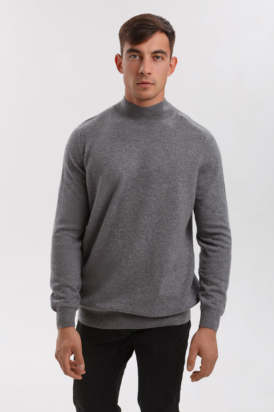 Купить джемпер мужской с воротником-стойкой gobi. Цвет: Серебристо-серый, Изумрудный
