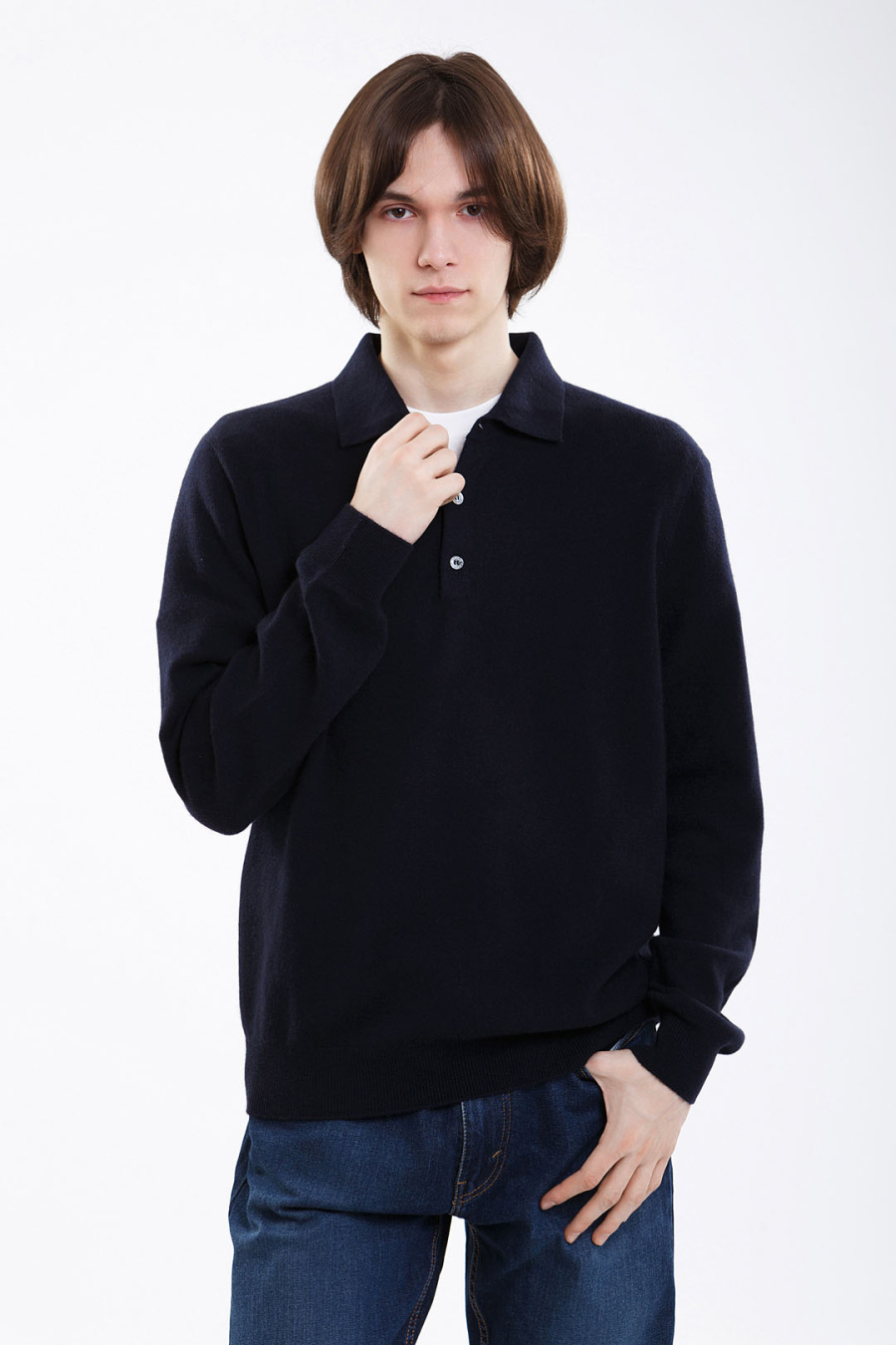 Купить джемпер из кашемира gobi. Цвет: Графитовый, Тёмно-синий, Коричневый, Голубой, Тёмно-серый, Чёрно-синий, Светло-серый, Чёрный
