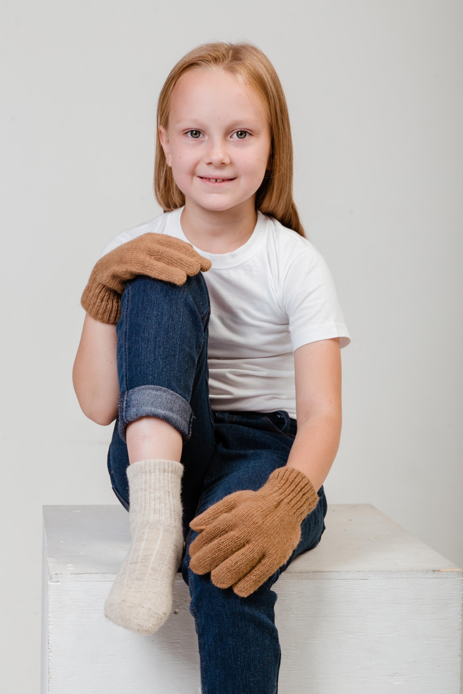 Купить перчатки детские из натуральной шерсти tod оймс. Цвет: Серый, Коричневый, Рыжий, Графитовый, Шоколадный, Бежевый
