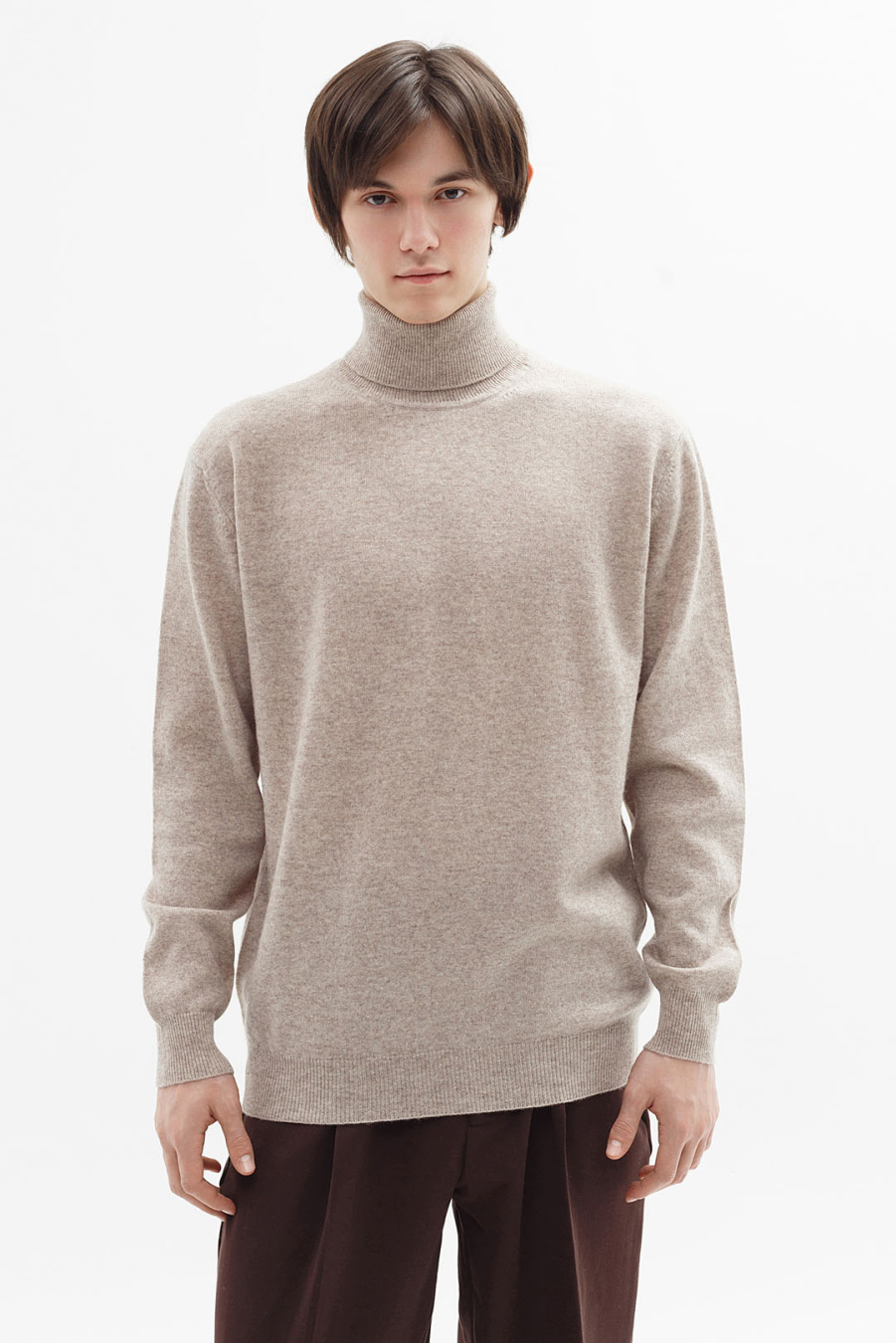 Купить водолазка мужская из овечьего пуха и кашемира cashmere house. Цвет: Коричневый, Светло-коричневый, Серый
