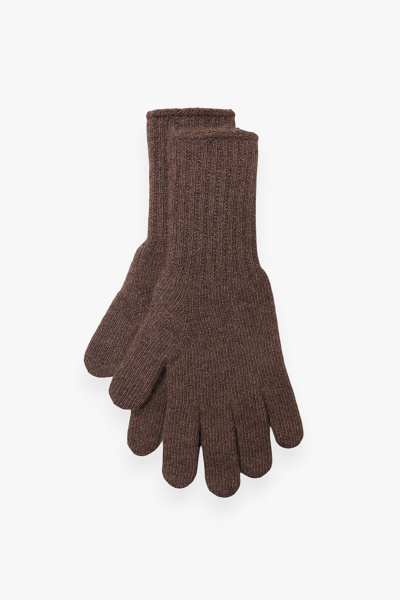 Купить перчатки с удлинённой манжетой из 100% пуха яка bodio's. Цвет: Коричневый
