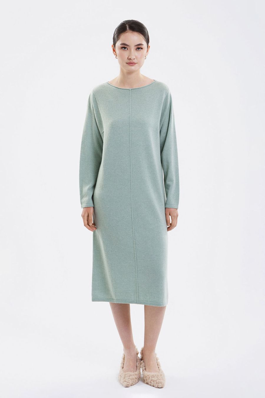 Купить платье из 100% кашемира goyol. Цвет: Пастельно-мятный
