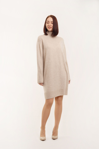 Купить платье из кашемира cashmere house. Цвет: Тёмно-коричневый, Бежево-коричневый, Кремовый, Коричневый
