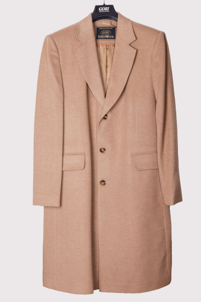 Купить пальто мужское из пуха верблюжонка gobi. Цвет: Коричневый
