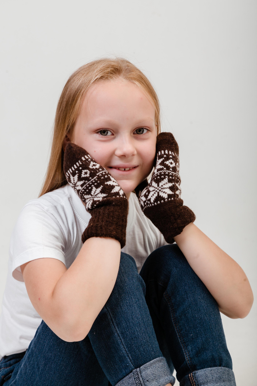 Варежки детские с рисунком из натуральной шерсти TOD Оймс